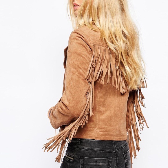 Hollister Jackets & Blazers - Hollister - Faux Suede Boho Fringe Jacket